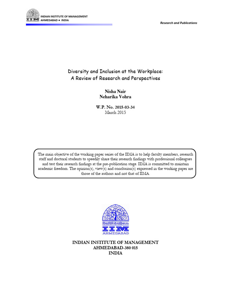 Diversity and Inclusion in the Workplace | PDF | Identity (Social ...