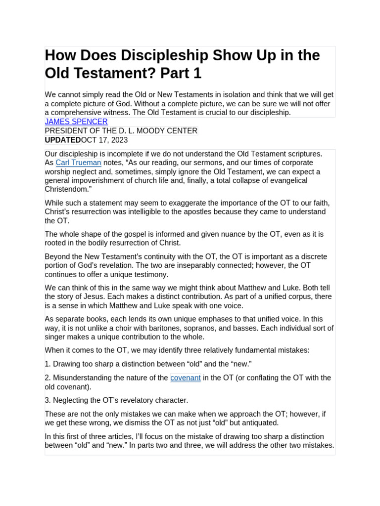 Discipleship Insights from the Old Testament | PDF | Gospel Of Matthew ...