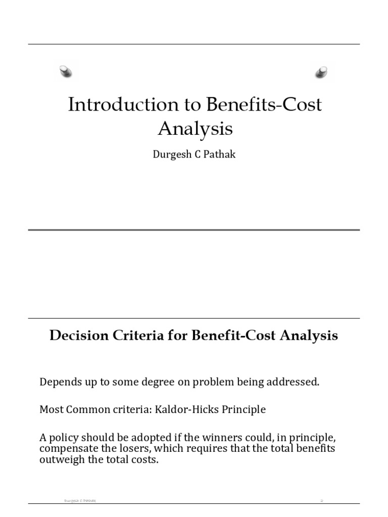 Introduction to Benefit-Cost Analysis | PDF | Cost Effectiveness ...