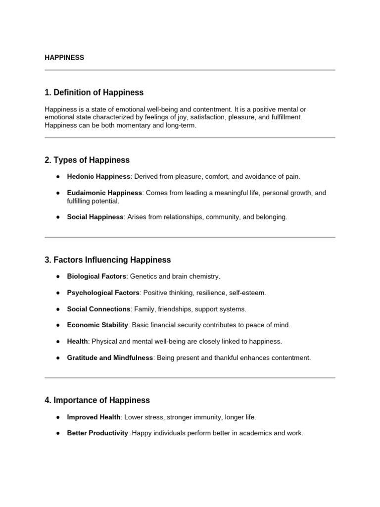 Happiness | PDF