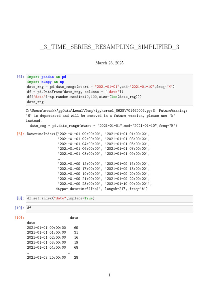 3 Time Series Resampling Simplified 3 | PDF | Interpolation | Computing