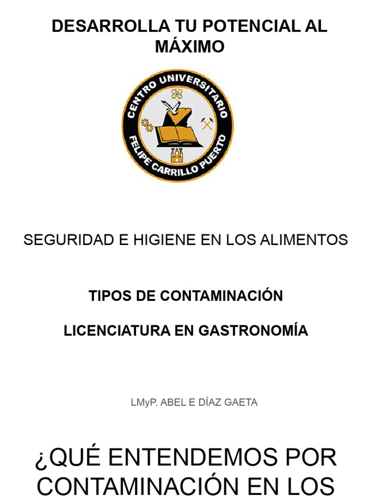 Tipos de Contaminación Alimentaria | PDF | Alimentos | Contaminación