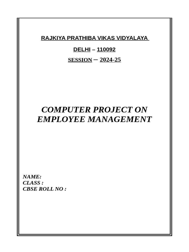 Employee Management System Project | PDF | Computing