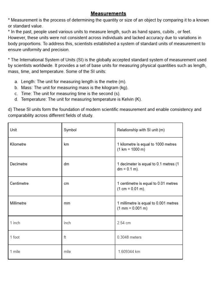 Ancient Length Measurement Units | PDF | Measurement | International ...