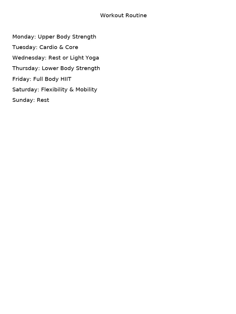 Workout Routine | PDF