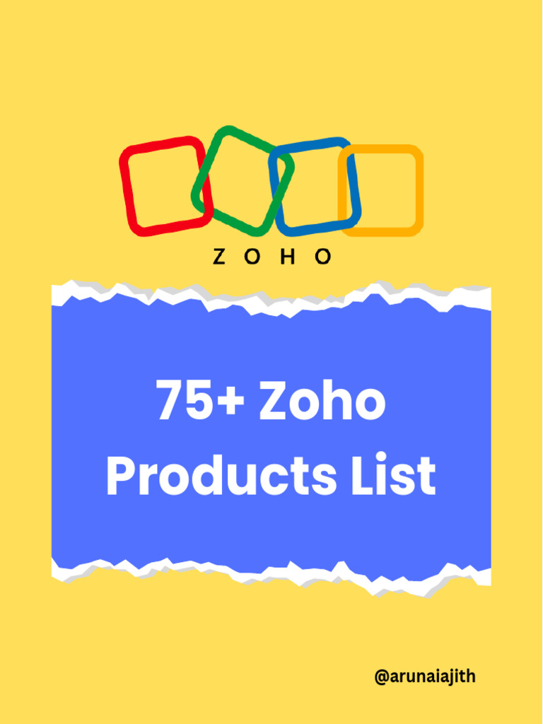 75+ Essential Zoho Products List | PDF