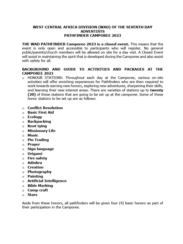 Fallout From WAD Meeting | PDF