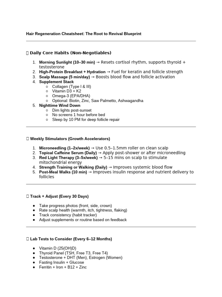 Hair Regeneration Protocol Guide | PDF