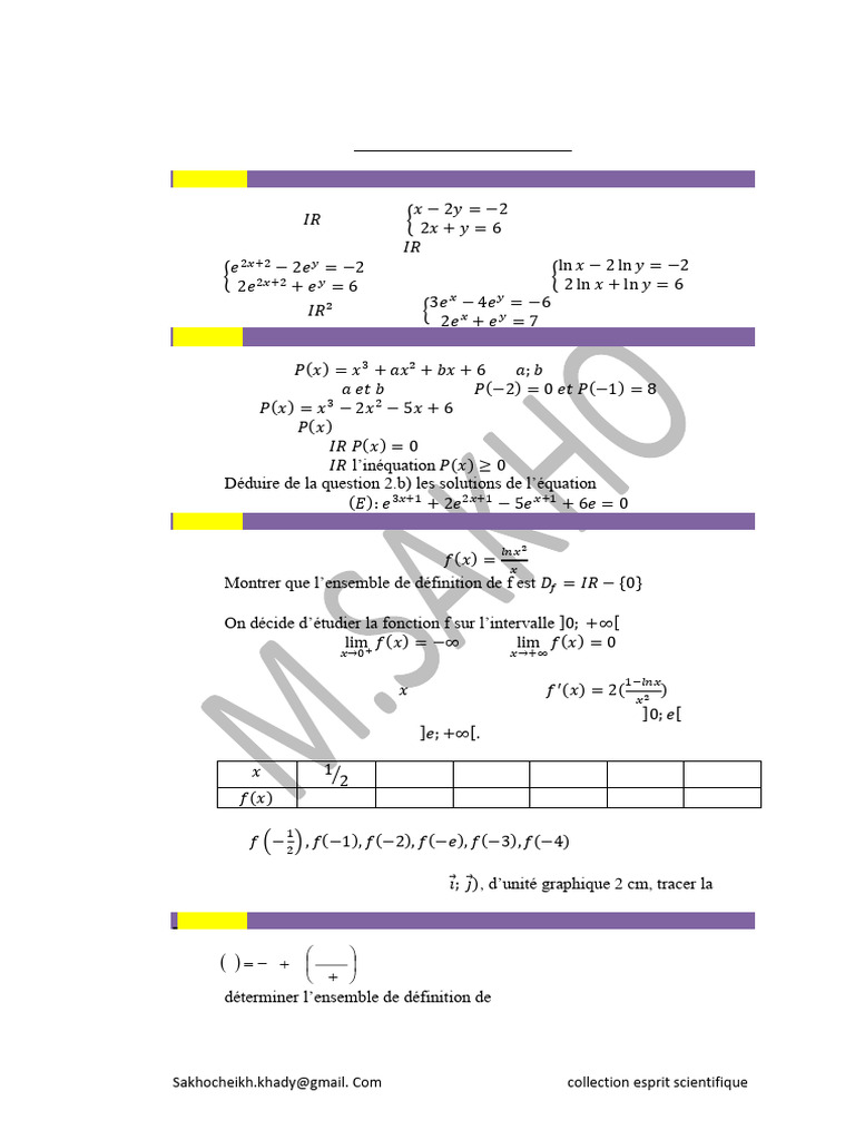 Exercices de mathématiques avancées | PDF | Fonction (Mathématiques ...