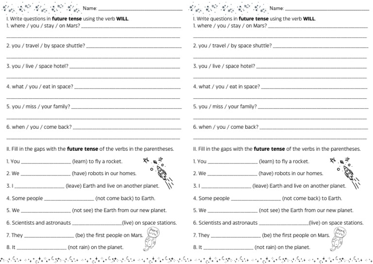 Project 3 Unit 1 Test: Future Tense | PDF | Outer Space | Chess