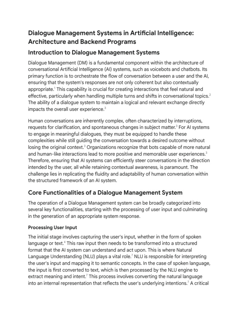 AI Dialogue Management Systems Explained | PDF | Artificial ...