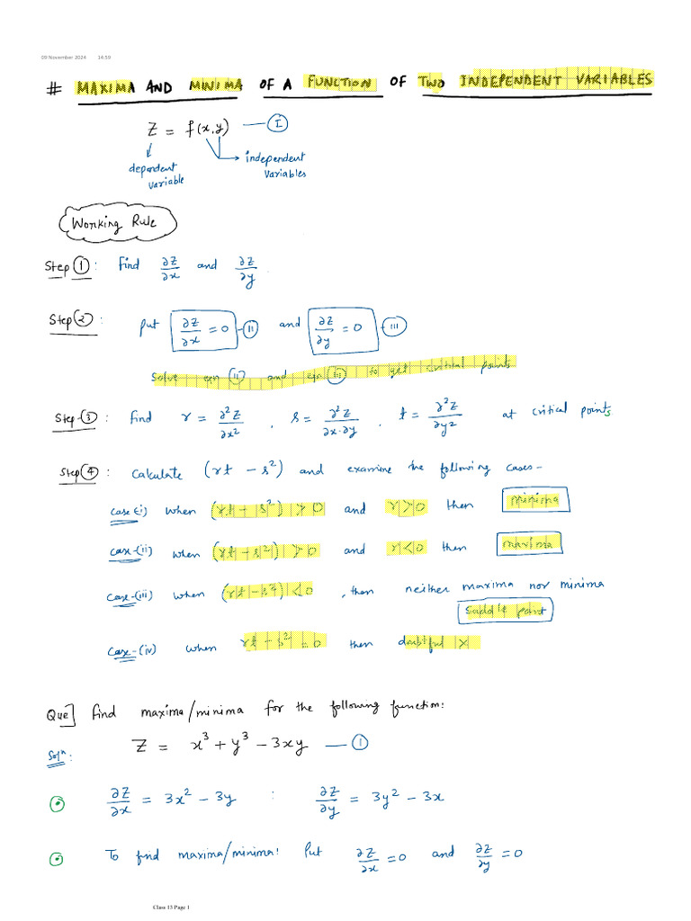Class 13 Partial Differentiation - L6 | PDF