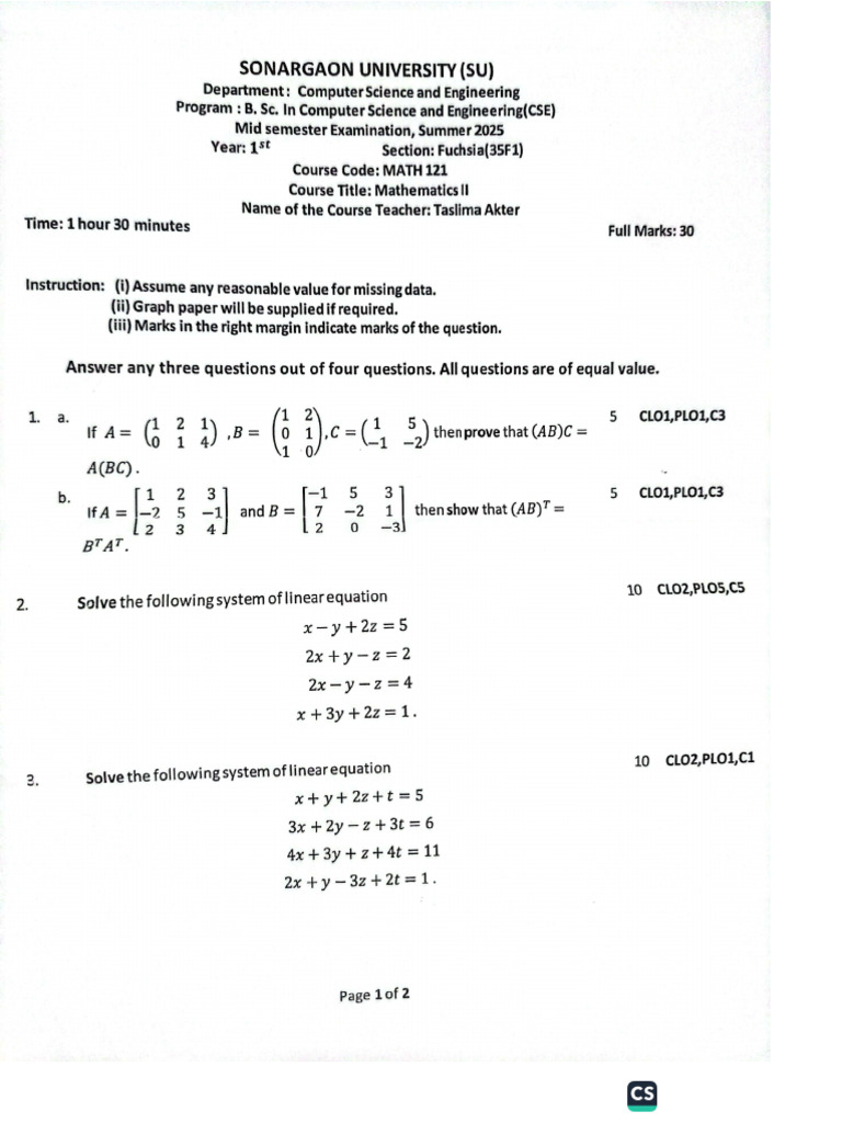 Math 121 | PDF