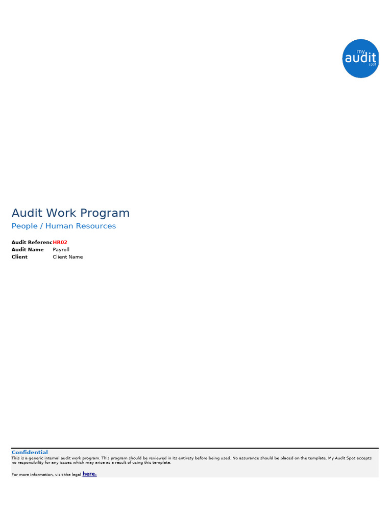 Payroll Audit Work Program Template | PDF | Payroll | Salary