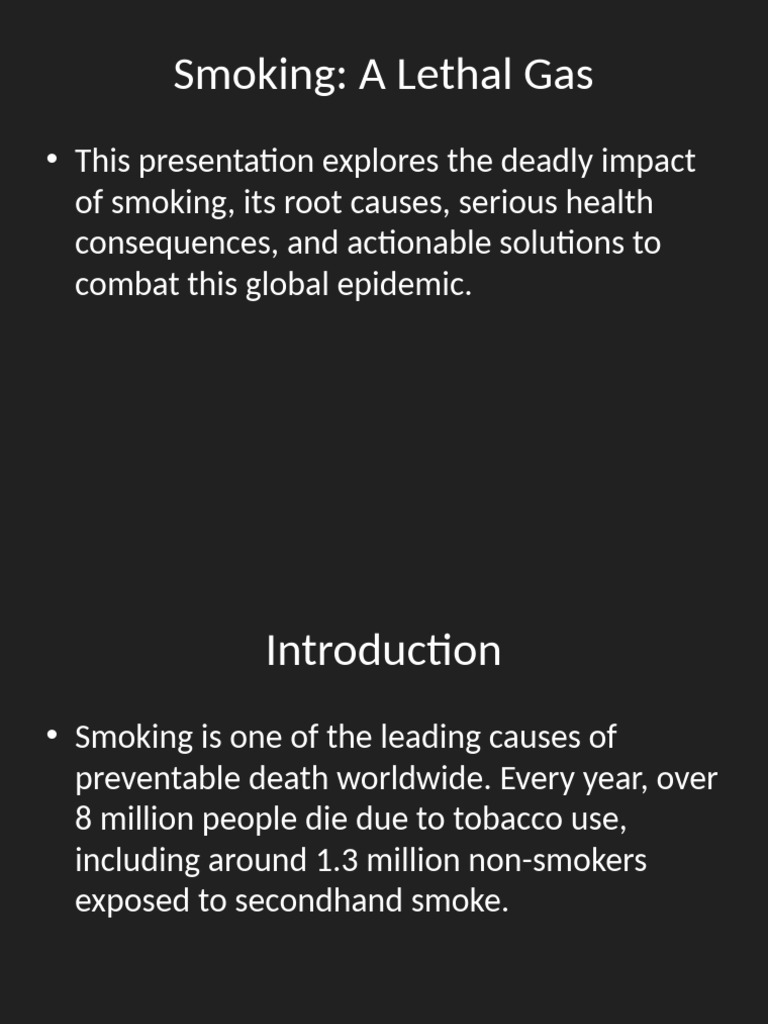 Impact and Solutions to Smoking Epidemic | PDF