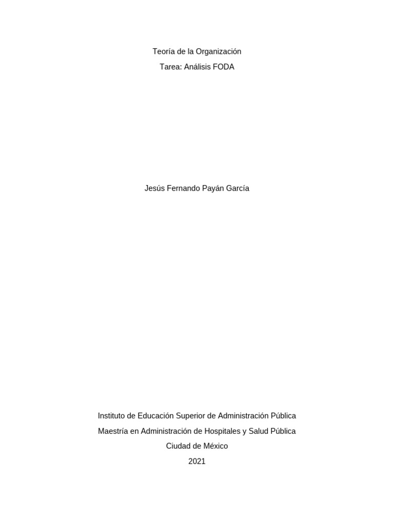 Análisis FODA en Administración de Salud | PDF | Análisis FODA | Hospital