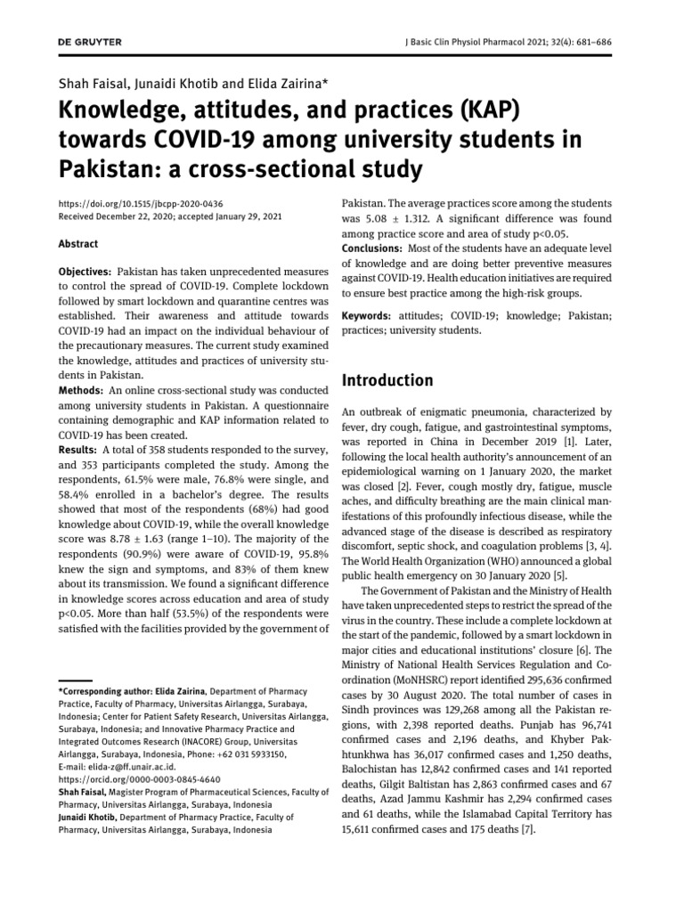 Knowledge, Attitudes, and Practices (KAP) Towards COVID-19 Among ...