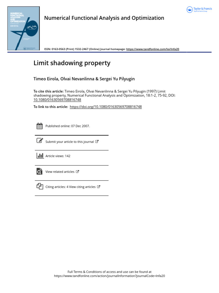 6 Limit Shadowing Property | PDF
