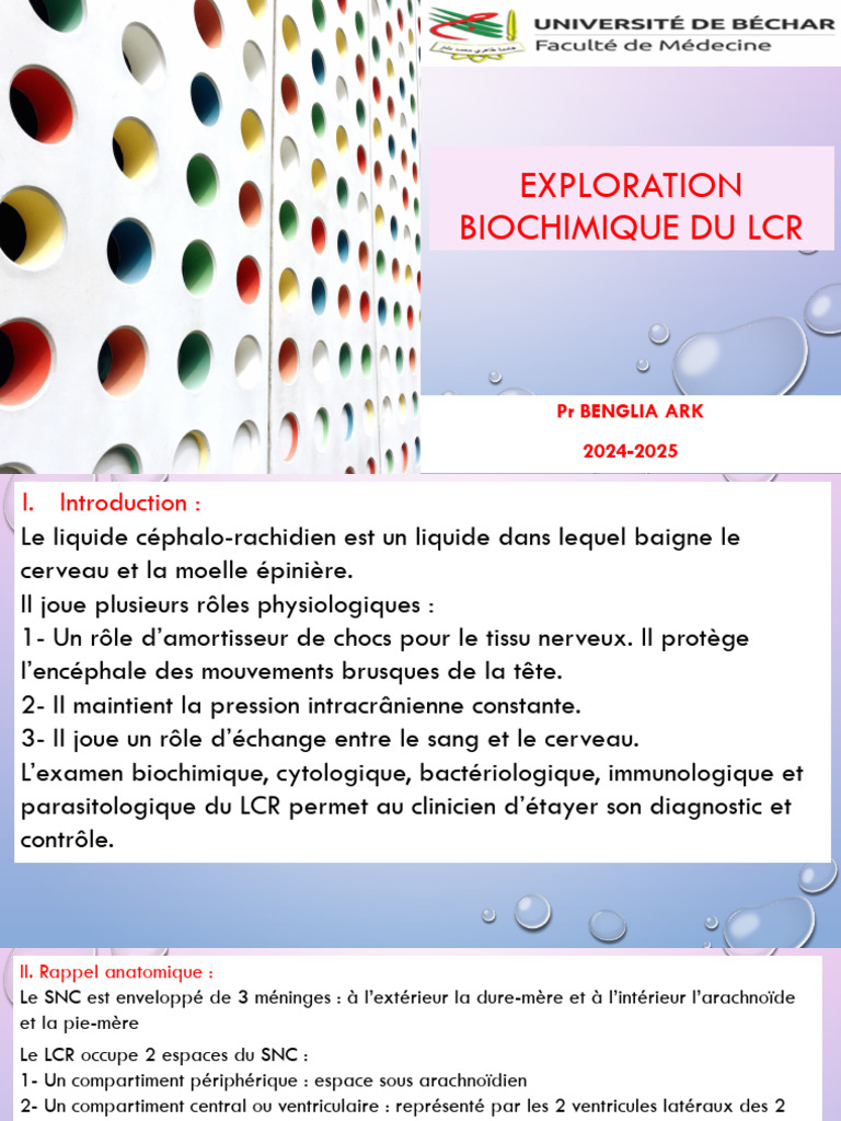 Analyse biochimique du LCR xanthochromique | PDF | Liquide cérébro ...