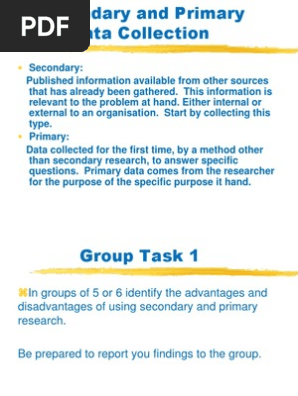Primary Vs Secondary Research Ig Survey Methodology Focus Group