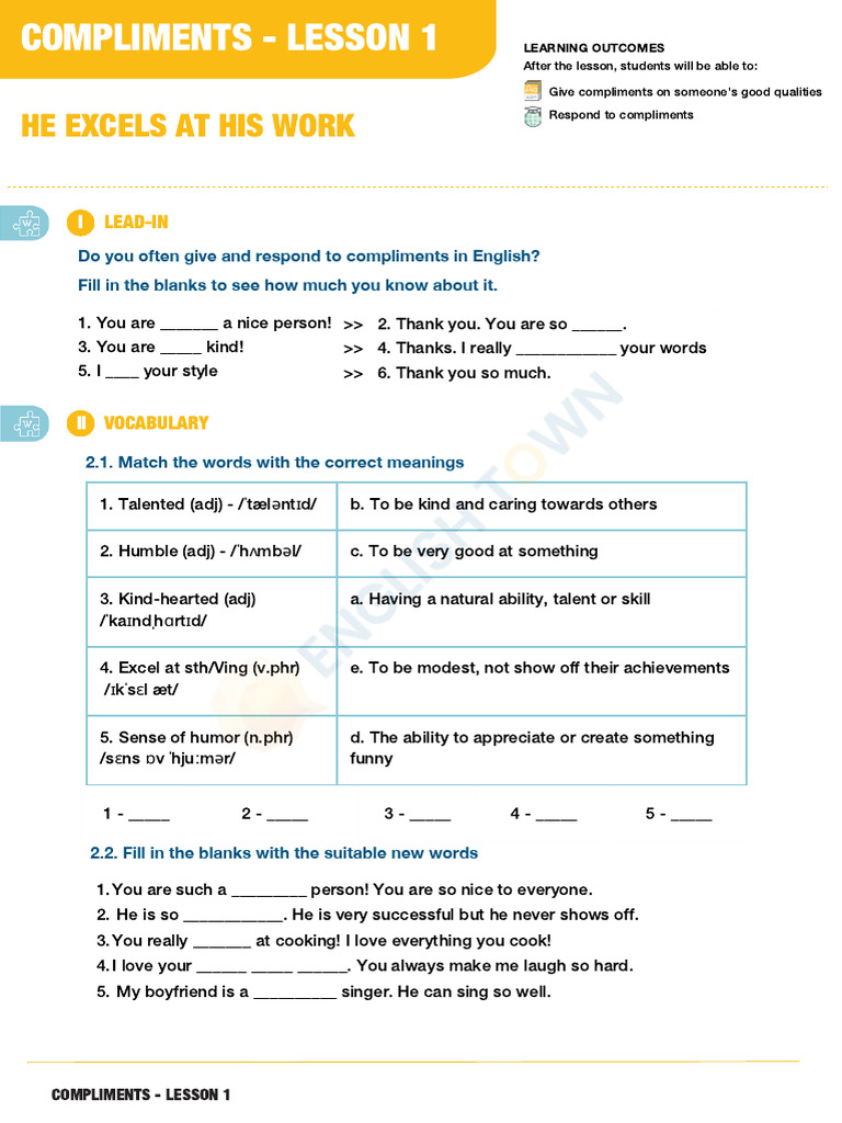 Effective Compliments in English | PDF | Psychological Concepts ...