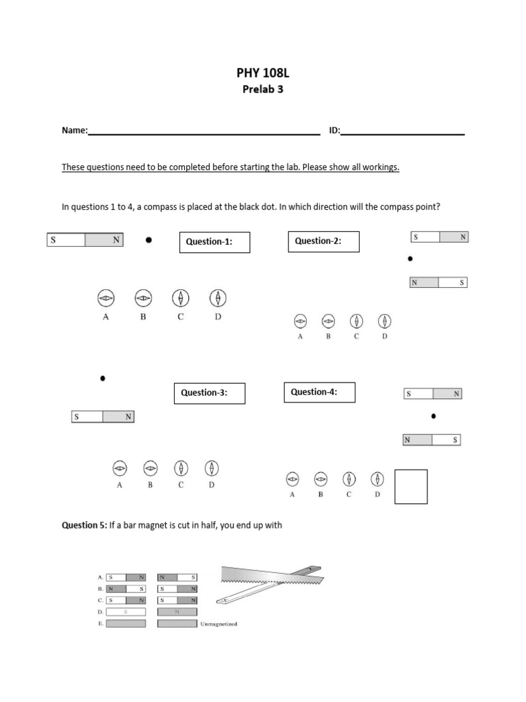 Compass Direction Lab Questions | PDF