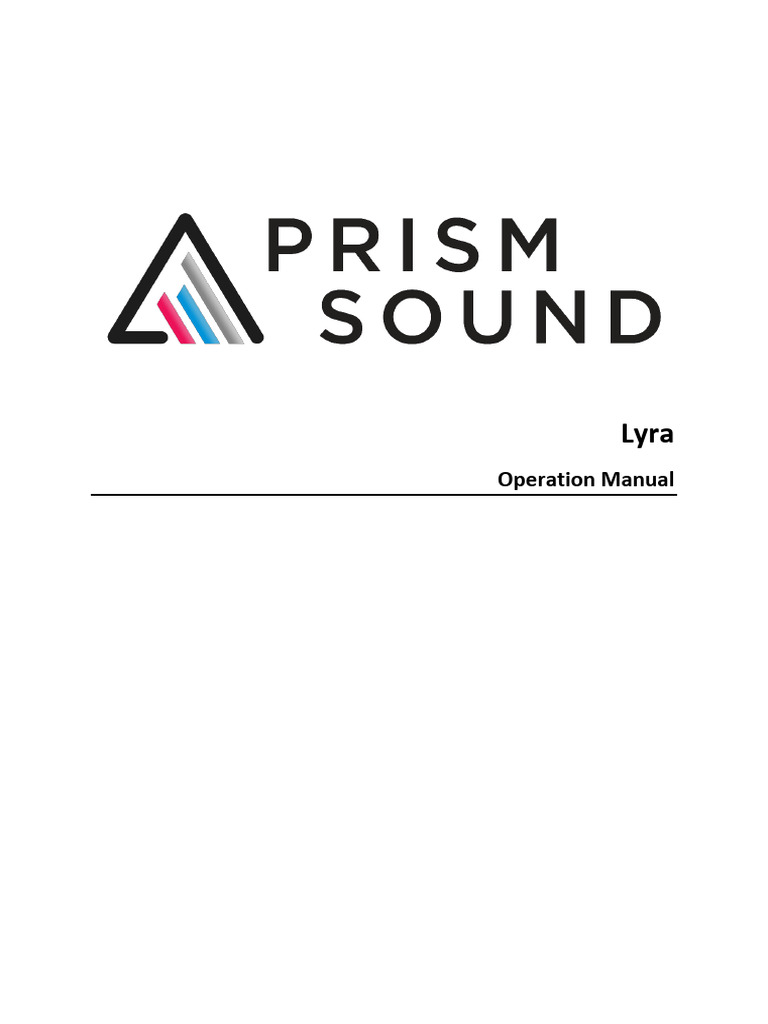 Prism Sound Lyra Operation Manual | PDF | Sampling (Signal Processing) | Electronics