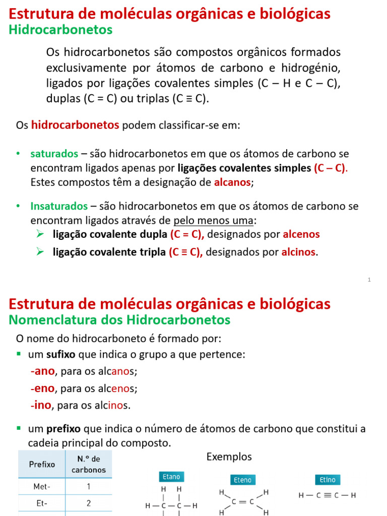 Estrutura de Moléculas Orgânicas | PDF | Aldeído | Alcano