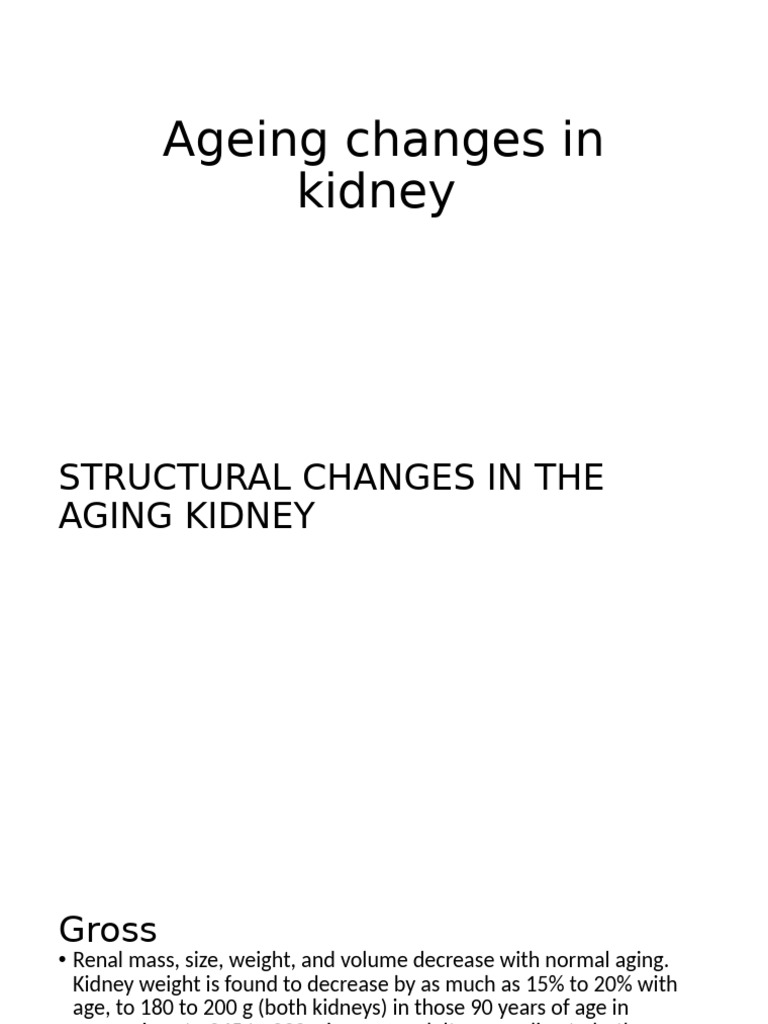 Structural Changes in Aging Kidneys | PDF | Kidney | Biochemistry