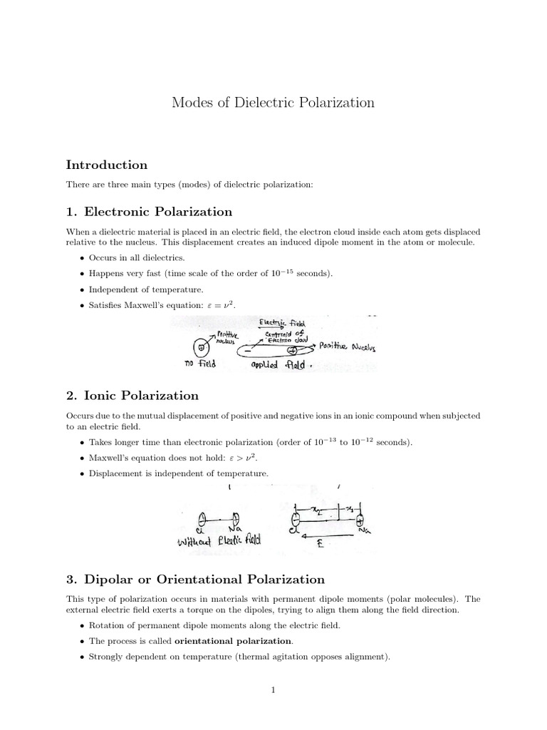 Types of Dielectric Polarization Explained | PDF
