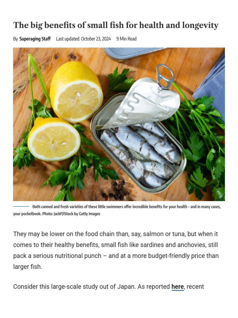 The Big Benefits of Small Fish For Health and Longevity - SuperAging ...