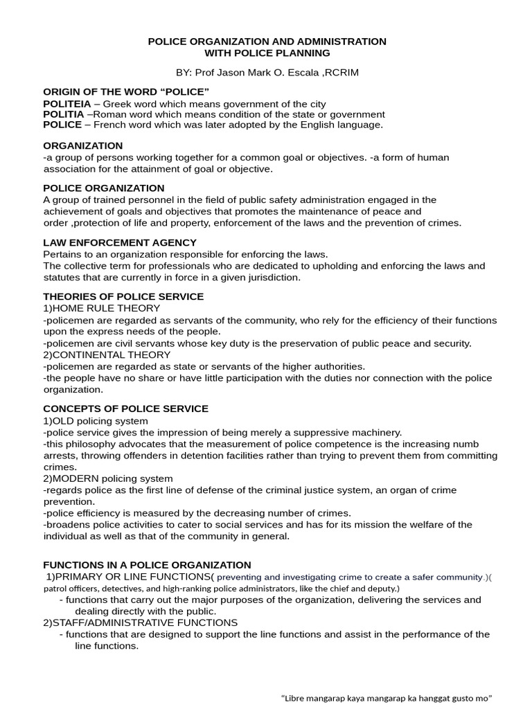 Lea Police Organization Escala | PDF | Police | Sergeant
