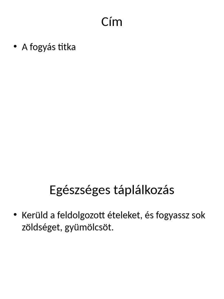 Fogyás Titka | PDF