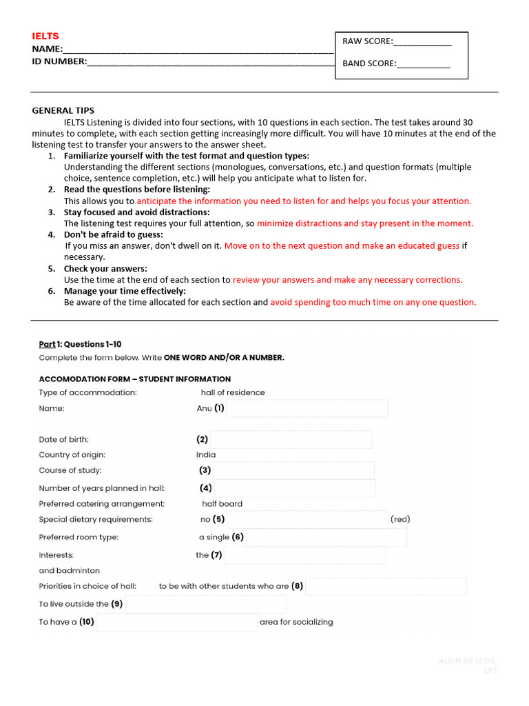 Practice Test 02 | PDF | International English Language Testing System