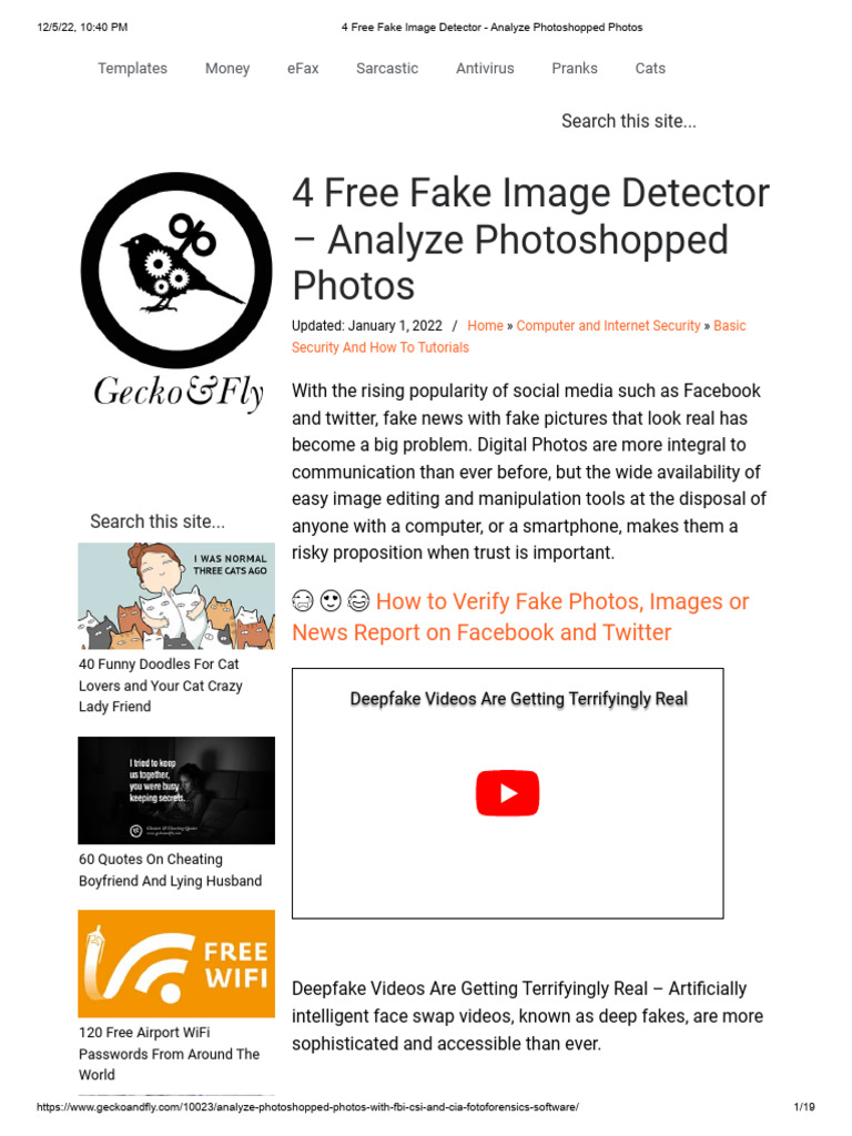 Free Tools to Detect Fake Images | PDF