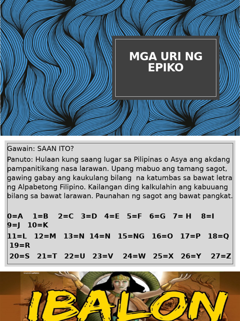 Mga Uri NG Epiko | PDF