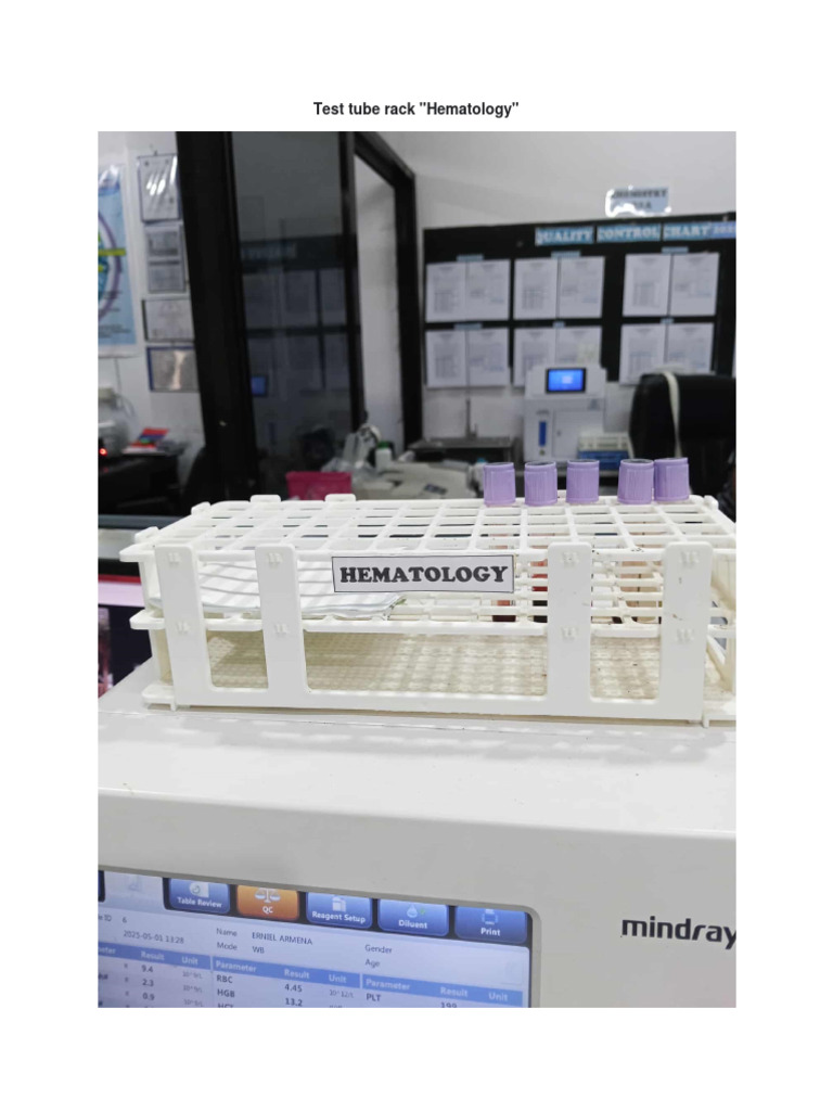 Test Tube Rack - Hematology | PDF