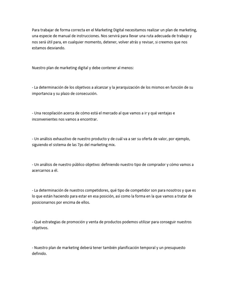 Guía para un Plan de Marketing Digital | PDF
