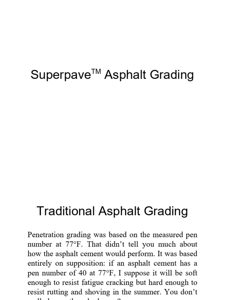 Superpave Asphalt Grading Explained | PDF | Elasticity (Physics ...