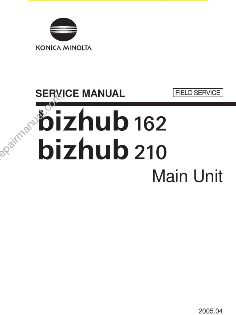 KONICAMINOLTA Bizhub 162 210 Service Manual Pages | PDF | Image Scanner ...
