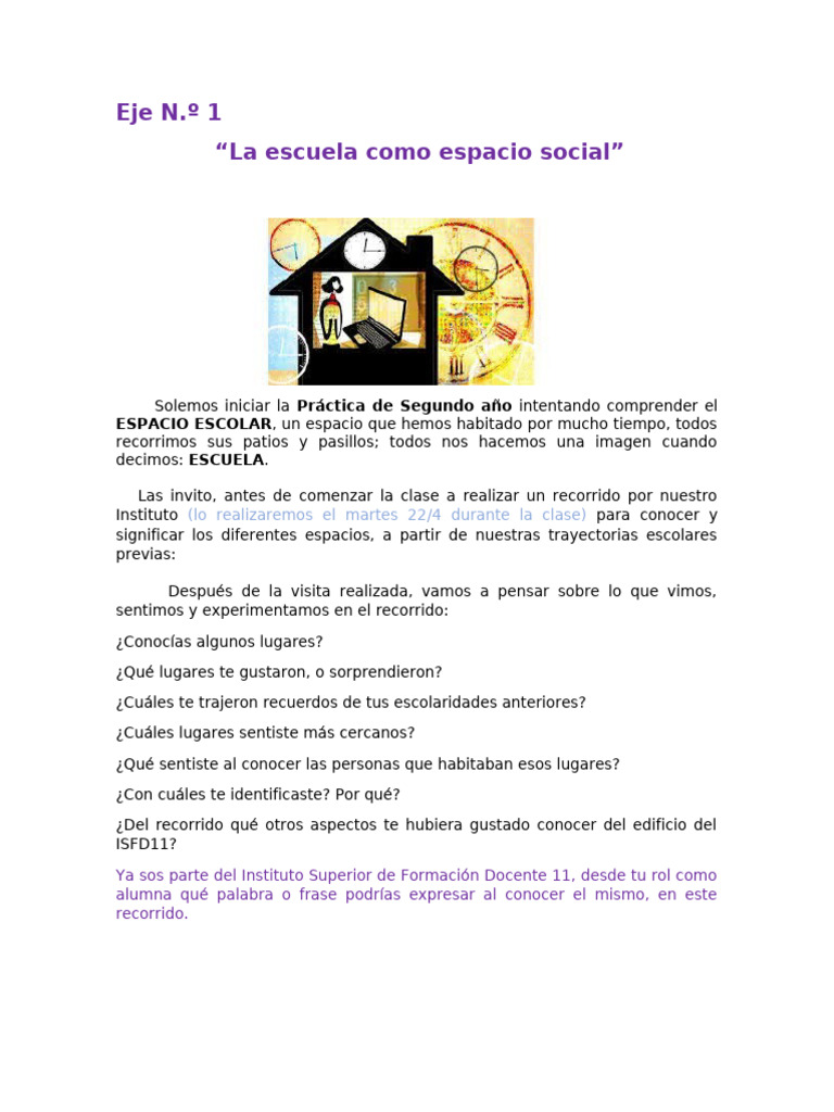 La Escuela como Espacio Social y Educativo | PDF | Educación de la ...