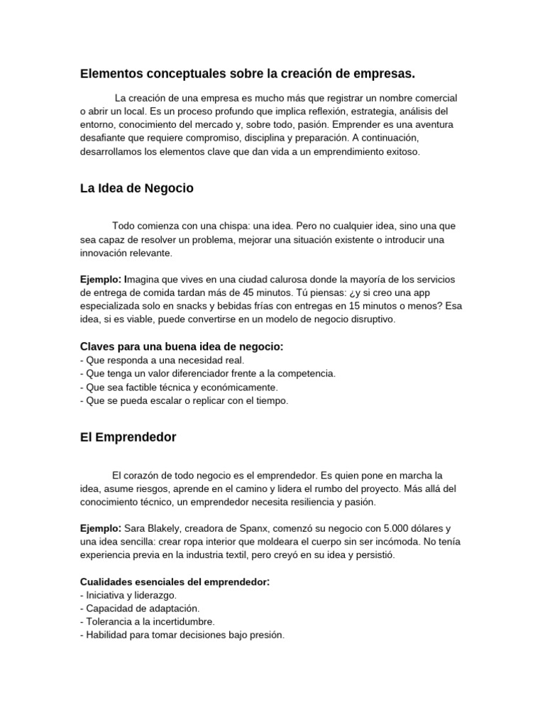 Claves para Crear una Empresa Exitosa | PDF | Iniciativa empresarial ...