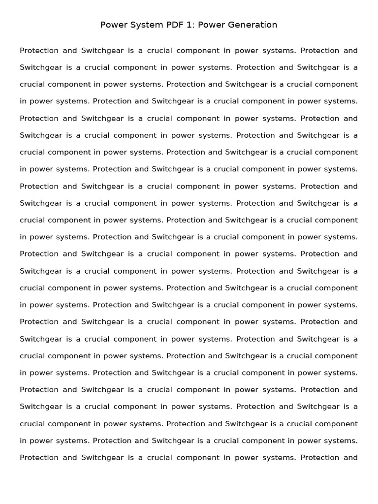 Power System PDF 4 Protection and Switchgear | PDF | Power Engineering ...