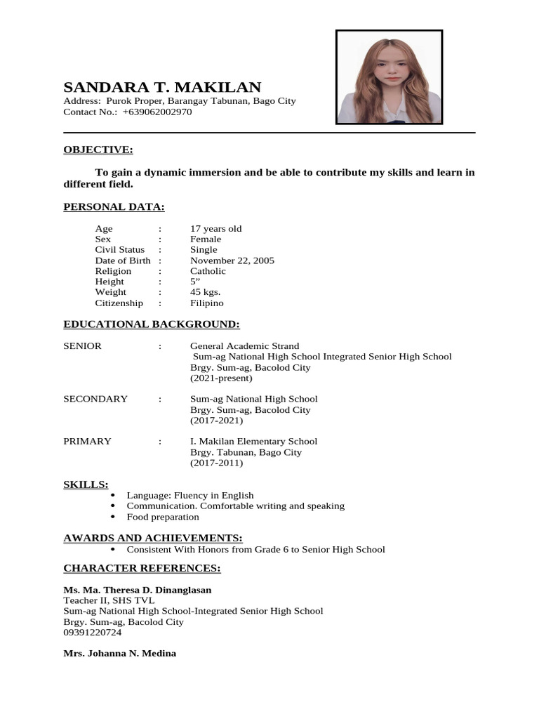 Corrected Resume SandaraMakilan | PDF