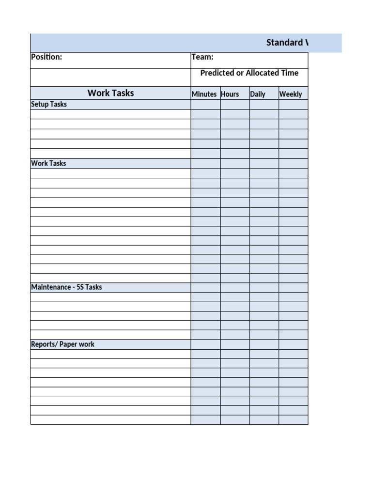 Standard Work Guidelines for Line Teams | PDF