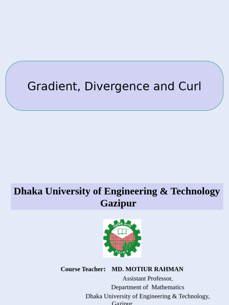 Gradient, Divergence, and Curl Explained | PDF | Divergence | Gradient