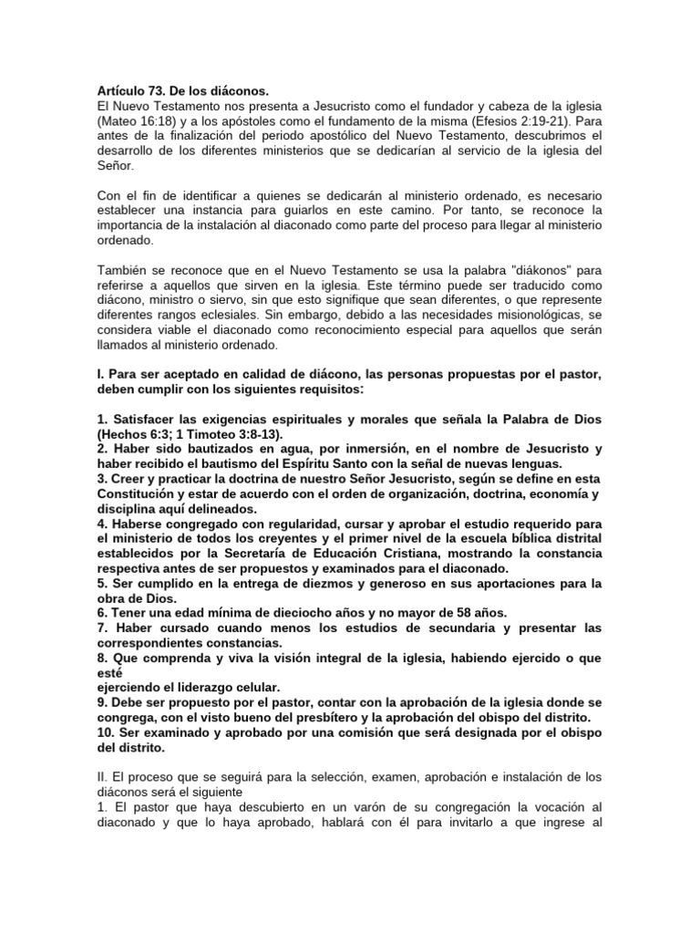 Requisitos y Proceso para Diáconos | PDF | Diácono | Iglesia cristiana