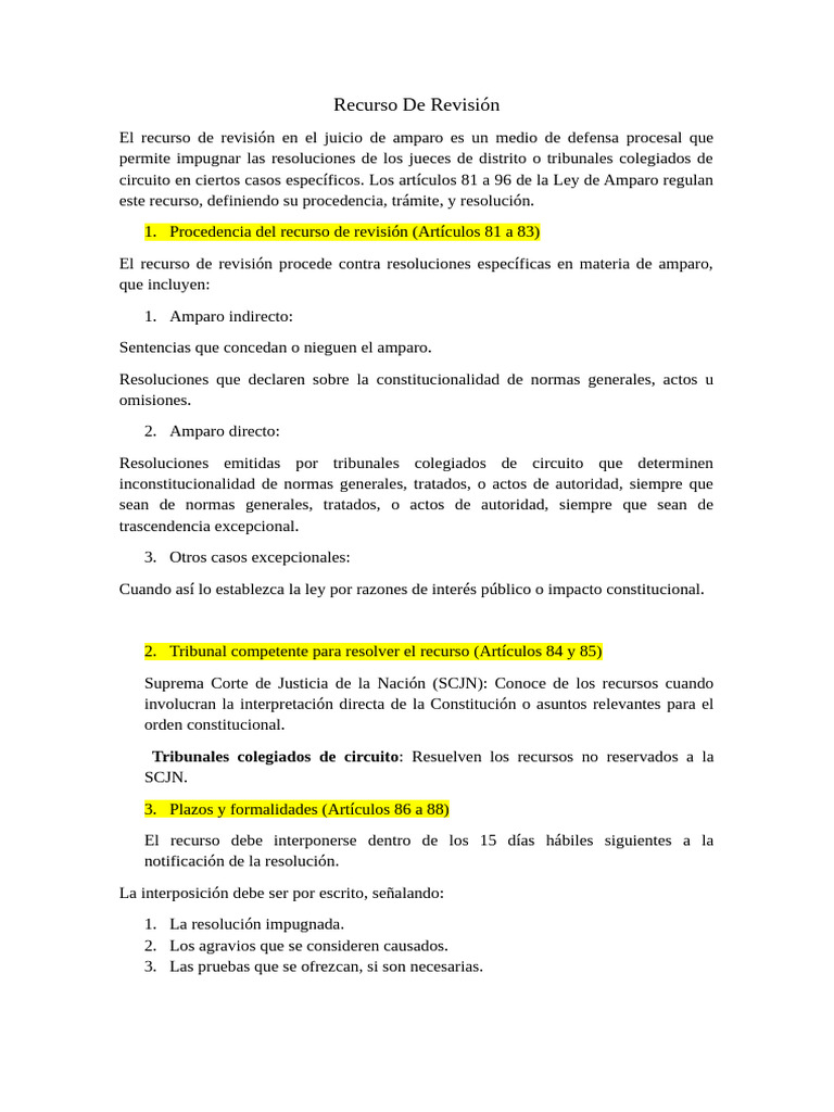 Recurso de Revisión y Queja en Amparo | PDF | Judicaturas | Ley Pública