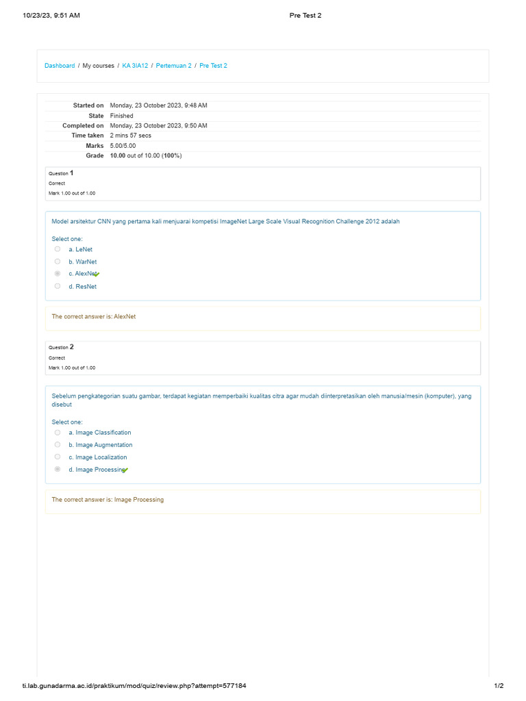 Pre Test 2 | PDF