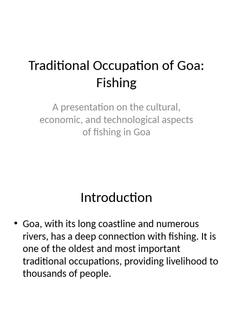 Traditional Occupation of Goa Fishing | PDF